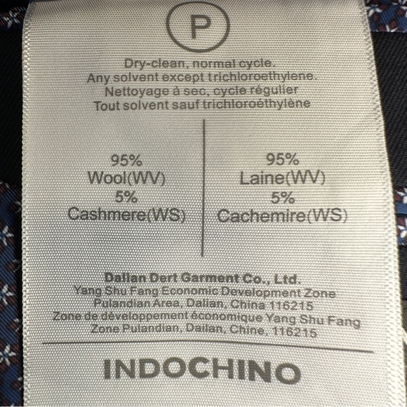 INDOCHINO MENS BLAZER SPORT COAT 2 BUTTON BLUE NAVY BLAZER CASHEMERE/WOOL 40S - Picture 7 of 9